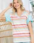 e Luna PLUS Multi Stripe Boxy Top