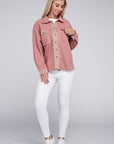 Pink Two Tone Flap Pocket Shirt