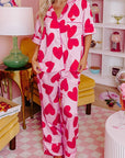 Pink Classic Heart Valentines Pajamas Set