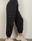 VERY J Elastic Waist Woven Cargo Pants