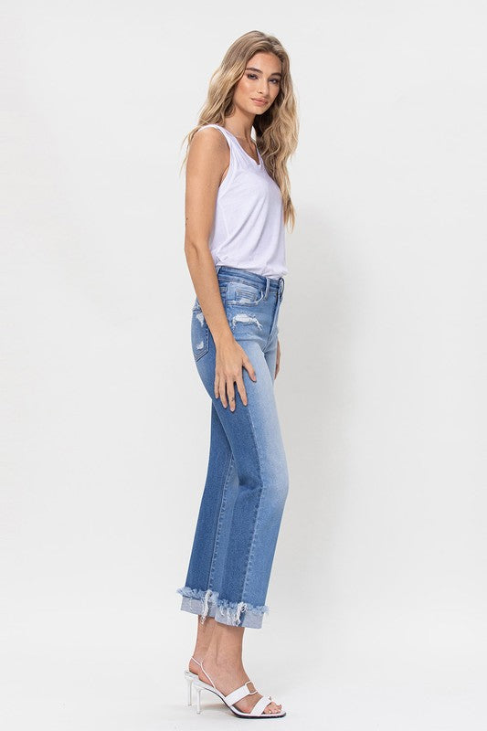 Flying Monkey High Rise Ankle Straight Jeans - Online Only