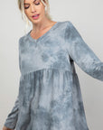 e Luna Cloud Tie Dye Casual Babydoll Top