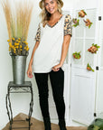 e Luna Plus Cheetah Solid Mixed Tunic