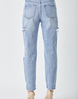 RISEN Distressed Slim Cropped Jeans