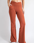 V-Waist Flared Yoga Pants with Pockets - Online Only