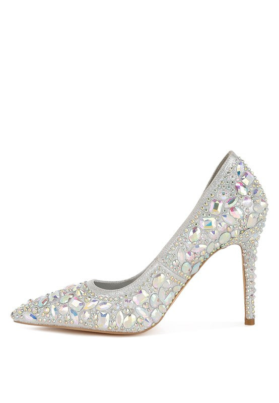 Iceout Diamante &amp; Rhinestone Embellishments Pumps