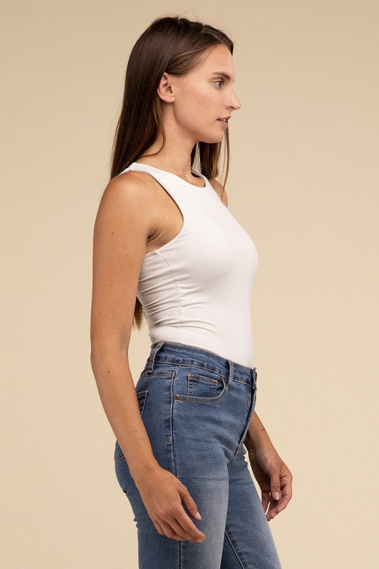 ZENANA Boat Neck Sleeveless Padded Bodysuit