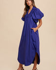 Annie Wear Smocked Puff Sleeve Midi Dress