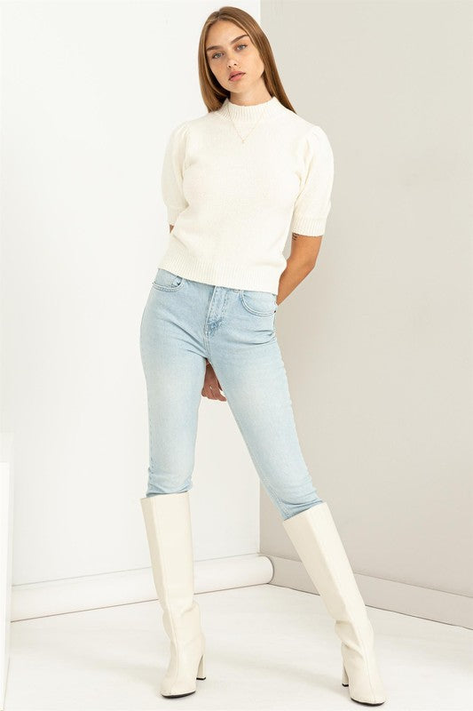 HYFVE Lovely Embrace Puff Sleeve Sweater - Online Only