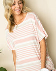 e Luna Striped Front Tie Top