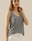 Ninexis Full Size V-Neck Curved Hem Tank