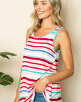 e Luna Multi Striped Tank Top