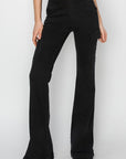 Risen Full Size High Rise Side Slit Cargo Bootcut Jeans