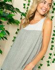 e Luna PLUS Solid Pin Striped Mix Tank Top