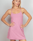 VERY J Sleeveless Active Tennis Dress with Unitard Liner