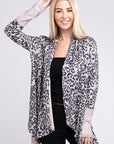 Leopard Print Open Front Cardigan