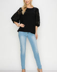 Ruth Pointe Knit Top with Lace