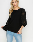 Ruth Pointe Knit Top with Lace