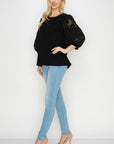 Ruth Pointe Knit Top with Lace