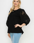 Ruth Pointe Knit Top with Lace