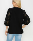 Ruth Pointe Knit Top with Lace