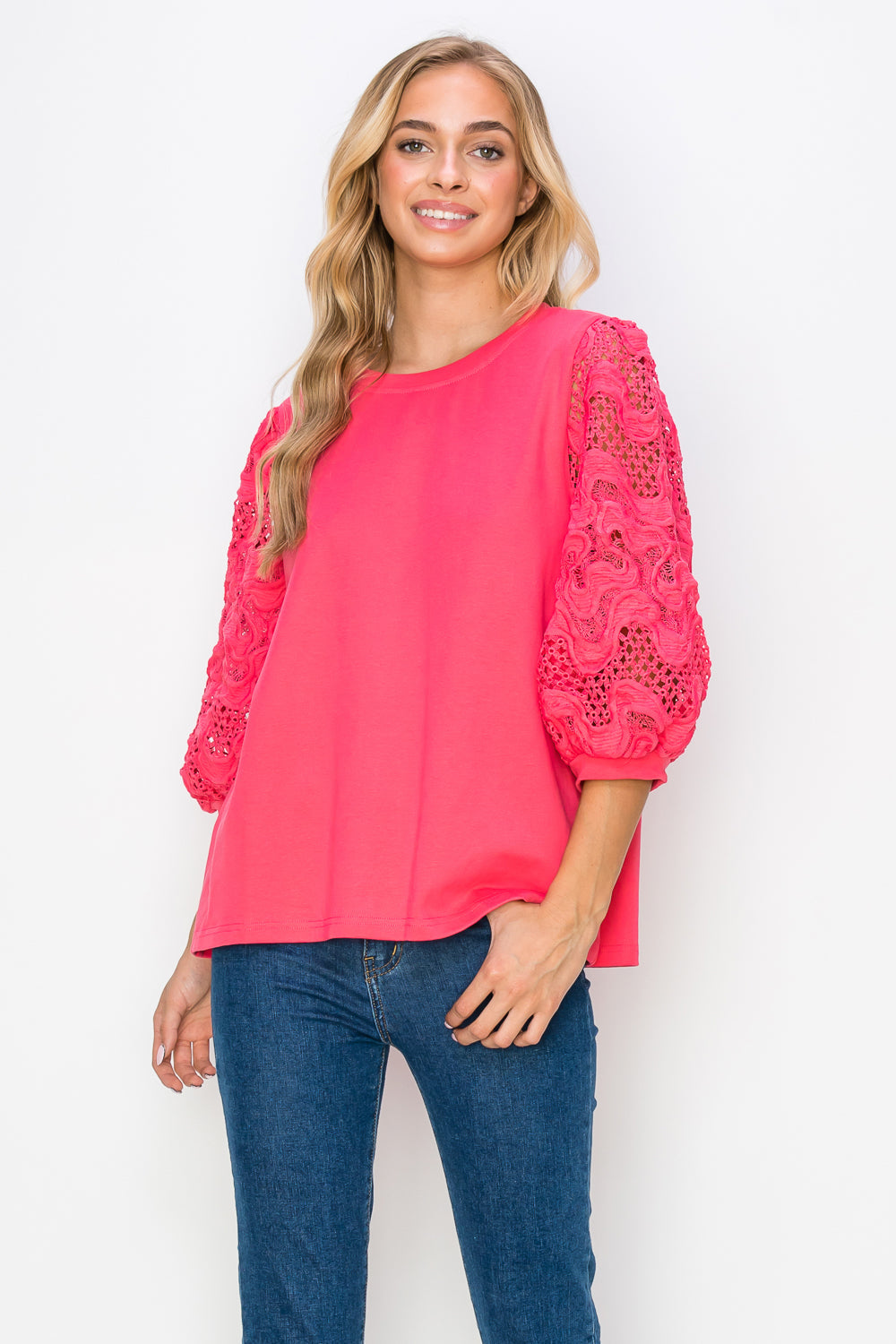 Ruth Pointe Knit Top with Lace