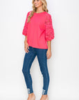 Ruth Pointe Knit Top with Lace