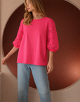 Ruth Pointe Knit Top with Lace