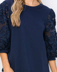 Ruth Pointe Knit Top with Lace