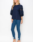 Ruth Pointe Knit Top with Lace