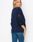 Ruth Pointe Knit Top with Lace