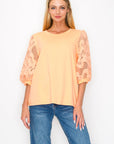 Ruth Pointe Knit Top with Lace