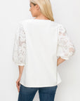 Ruth Pointe Knit Top with Lace