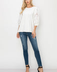 Ruth Pointe Knit Top with Lace