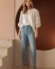 Ruth Pointe Knit Top with Lace