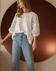 Ruth Pointe Knit Top with Lace