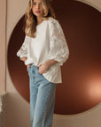 Ruth Pointe Knit Top with Lace
