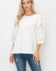 Ruth Pointe Knit Top with Lace