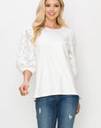 Ruth Pointe Knit Top with Lace