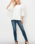 Ruth Pointe Knit Top with Lace