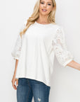 Ruth Pointe Knit Top with Lace