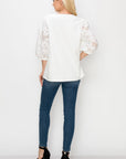 Ruth Pointe Knit Top with Lace