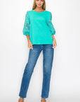 Ruth Pointe Knit Top with Lace