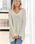 ADORA V-Neck Drop Shoulder Long Sleeve Sweater