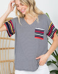 e Luna PLUS Multi Striped Boxy Top