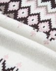 Geometric Fair Isle Brushed Knit Buttoned Cardigan