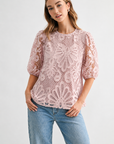 Lily Woven Lace Top