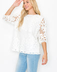 Lily Woven Lace Top