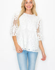 Lily Woven Lace Top