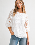 Lily Woven Lace Top